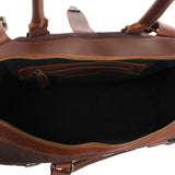 kleiner Weekender Handgepäck Damen Herren Leder Canvas mokka LE2008