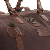 kleiner Weekender Handgepäck Damen Herren Leder Canvas mokka LE2008