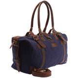 kleiner Weekender Handgepäck Damen Herren Leder Canvas navy LE2008