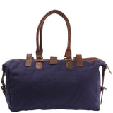 kleiner Weekender Handgepäck Damen Herren Leder Canvas navy LE2008