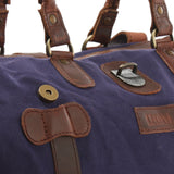 kleiner Weekender Handgepäck Damen Herren Leder Canvas navy LE2008