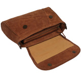 kompakte Damen Umhängetasche Schultertasche Freizeittasche Wildleder braun LE0078