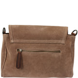 kompakte Damen Umhängetasche Schultertasche Freizeittasche Wildleder taupe LE0078