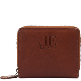 kompakte Geldbörse für Damen & Herren Portemonnaie RFID Leder braun LE9031