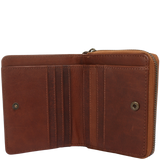 kompakte Geldbörse für Damen & Herren Portemonnaie RFID Leder braun LE9031