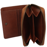 kompakte Geldbörse für Damen & Herren Portemonnaie RFID Leder braun LE9031