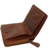 kompakte Geldbörse für Damen & Herren Portemonnaie RFID Leder braun LE9031