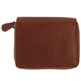 kompakte Geldbörse für Damen & Herren Portemonnaie RFID Leder braun LE9031
