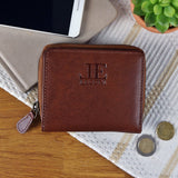 kompakte Geldbörse für Damen & Herren Portemonnaie RFID Leder braun LE9031