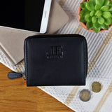 kompakte Geldbörse für Damen & Herren Portemonnaie RFID Leder schwarz LE9031