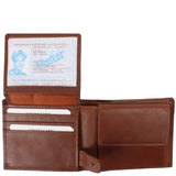 kompakte Geldbörse für Herren Portemonnaie RFID Leder braun LE9033
