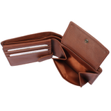 kompakte Geldbörse für Herren Portemonnaie RFID Leder braun LE9033