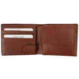 kompakte Geldbörse für Herren Portemonnaie RFID Leder braun LE9033