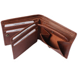 kompakte Geldbörse für Herren Portemonnaie RFID Leder braun LE9034