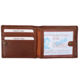 kompakte Geldbörse für Herren Portemonnaie RFID Leder braun LE9034