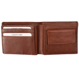 kompakte Geldbörse für Herren Portemonnaie RFID Leder braun LE9034