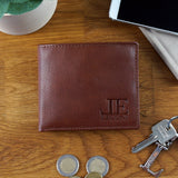 kompakte Geldbörse für Herren Portemonnaie RFID Leder braun LE9034