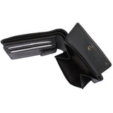 kompakte Geldbörse für Herren Portemonnaie RFID Leder schwarz LE9033