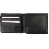 kompakte Geldbörse für Herren Portemonnaie RFID Leder schwarz LE9033