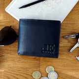 kompakte Geldbörse für Herren Portemonnaie RFID Leder schwarz LE9033