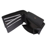 kompakte Geldbörse für Herren Portemonnaie RFID Leder schwarz LE9034