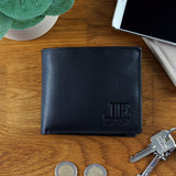 kompakte Geldbörse für Herren Portemonnaie RFID Leder schwarz LE9034