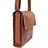 mittlere Schultertasche Umhängetasche Damentasche Leder hellbraun LE3089