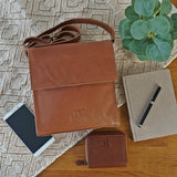 mittlere Schultertasche Umhängetasche Damentasche Leder hellbraun LE3089