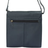 mittlere Schultertasche Umhängetasche Damentasche Leder navy LE3089