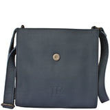 mittlere Schultertasche Umhängetasche Damentasche Leder navy LE3089