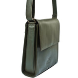 mittlere Schultertasche Umhängetasche Damentasche Leder oliv-grün LE3089