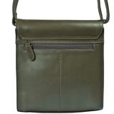 mittlere Schultertasche Umhängetasche Damentasche Leder oliv-grün LE3089