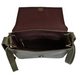 mittlere Schultertasche Umhängetasche Damentasche Leder oliv-grün LE3089