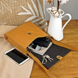 mittlere Schultertasche Umhängetasche Damentasche Leder senf LE3089