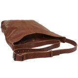 B-Ware mittlere Umhängetasche Schultertasche Beuteltasche Damentasche Leder braun LE0072