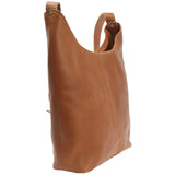 mittlere Umhängetasche Schultertasche Beuteltasche Damentasche Leder cognac LE0072