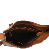 mittlere Umhängetasche Schultertasche Beuteltasche Damentasche Leder cognac LE0072