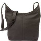 mittlere Umhängetasche Schultertasche Beuteltasche Damentasche Leder kaffeebraun LE0072