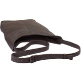 mittlere Umhängetasche Schultertasche Beuteltasche Damentasche Leder kaffeebraun LE0072