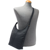 mittlere Umhängetasche Schultertasche Beuteltasche Damentasche Leder navy LE0072