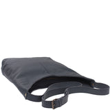 mittlere Umhängetasche Schultertasche Beuteltasche Damentasche Leder navy LE0072