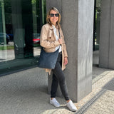 mittlere Umhängetasche Schultertasche Beuteltasche Damentasche Leder navy LE0072