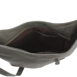 mittlere Umhängetasche Schultertasche Beuteltasche Damentasche Leder oliv LE0072