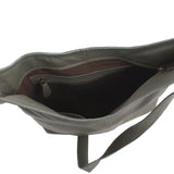 mittlere Umhängetasche Schultertasche Beuteltasche Damentasche Leder oliv LE0072