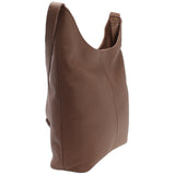 mittlere Umhängetasche Schultertasche Beuteltasche Damentasche Leder rehbraun LE0072