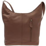 mittlere Umhängetasche Schultertasche Beuteltasche Damentasche Leder rehbraun LE0072