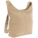 mittlere Umhängetasche Schultertasche Beuteltasche Damentasche Leder sand LE0072