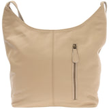 mittlere Umhängetasche Schultertasche Beuteltasche Damentasche Leder sand LE0072