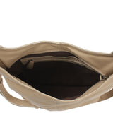 mittlere Umhängetasche Schultertasche Beuteltasche Damentasche Leder sand LE0072