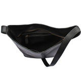 mittlere Umhängetasche Schultertasche Beuteltasche Damentasche Leder schwarz LE0072